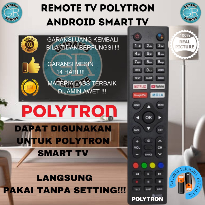 Jual Remote Remot Tv Polytron Lcd Led Android Smart Tv Pld Ag