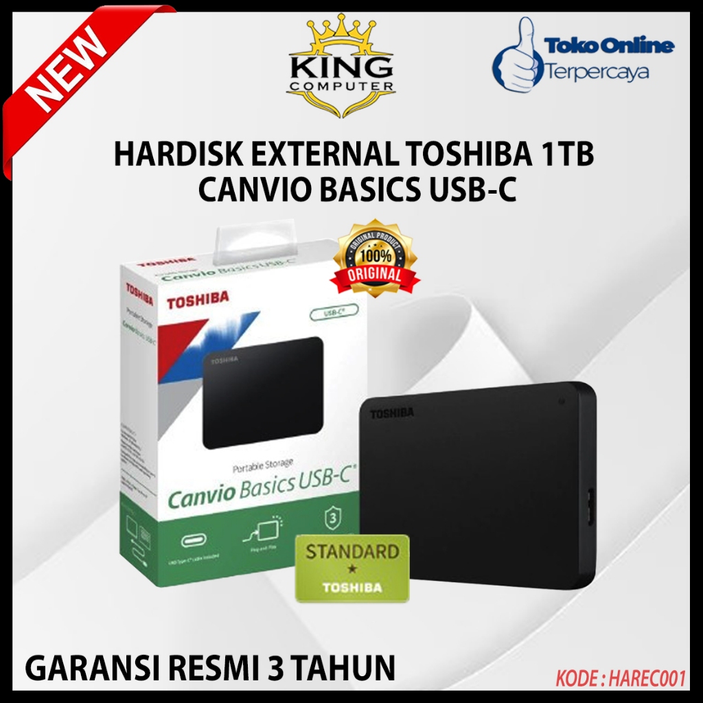 Jual Toshiba Canvio Basic Hardisk Eksternal 1TB USB C Type C Hdd Ext