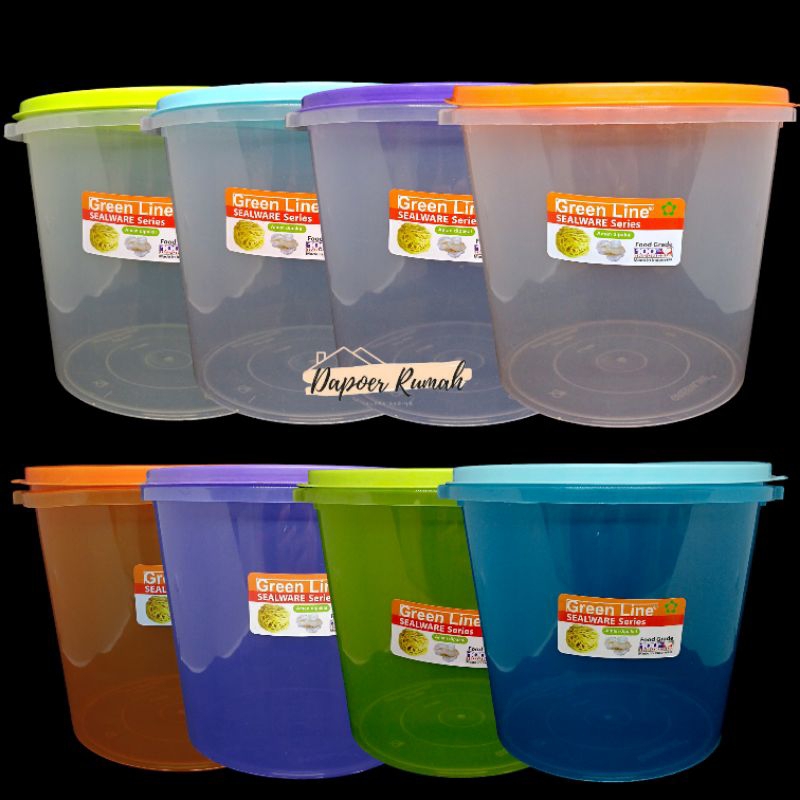 Jual TOPLES KERUPUK 5L TOPLES PLASTIK BULAT TOPLES SEALWARE GREEN LINE