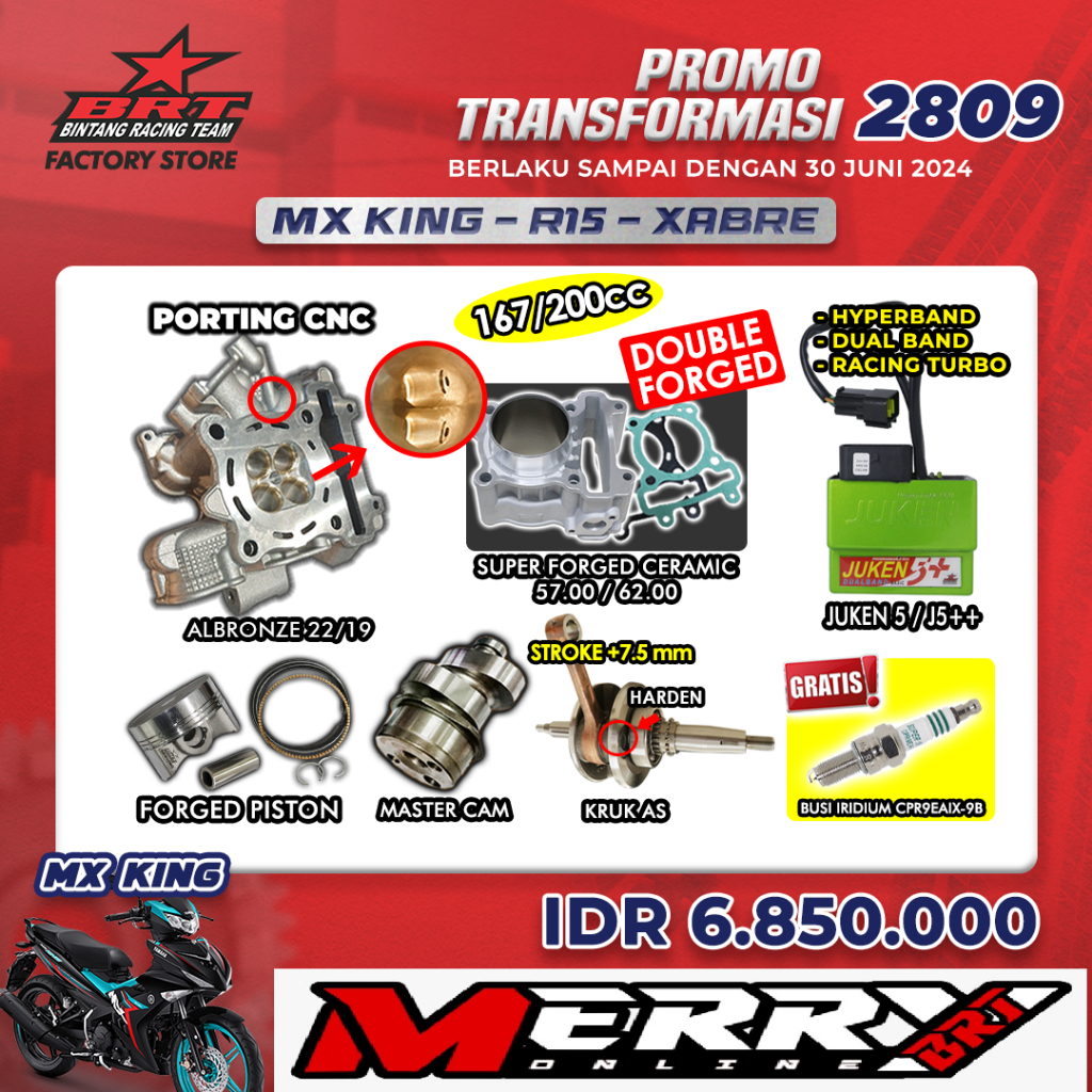 Jual Promo Paket Bore Up Brt Vixion Xabre Mx King Nvl Nva