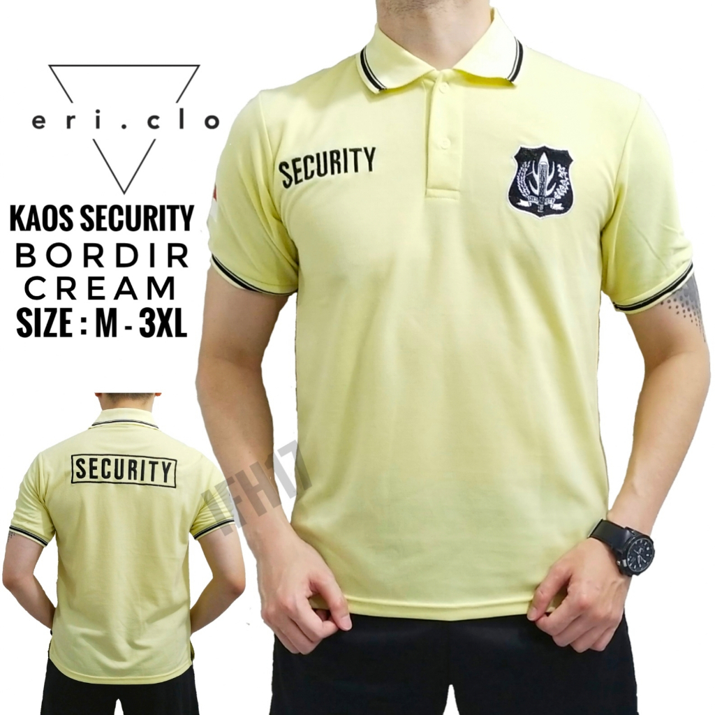 Jual KAOS SECURITY BORDIR BAJU KERAH SECURITY SATPAM PRIA KAOS