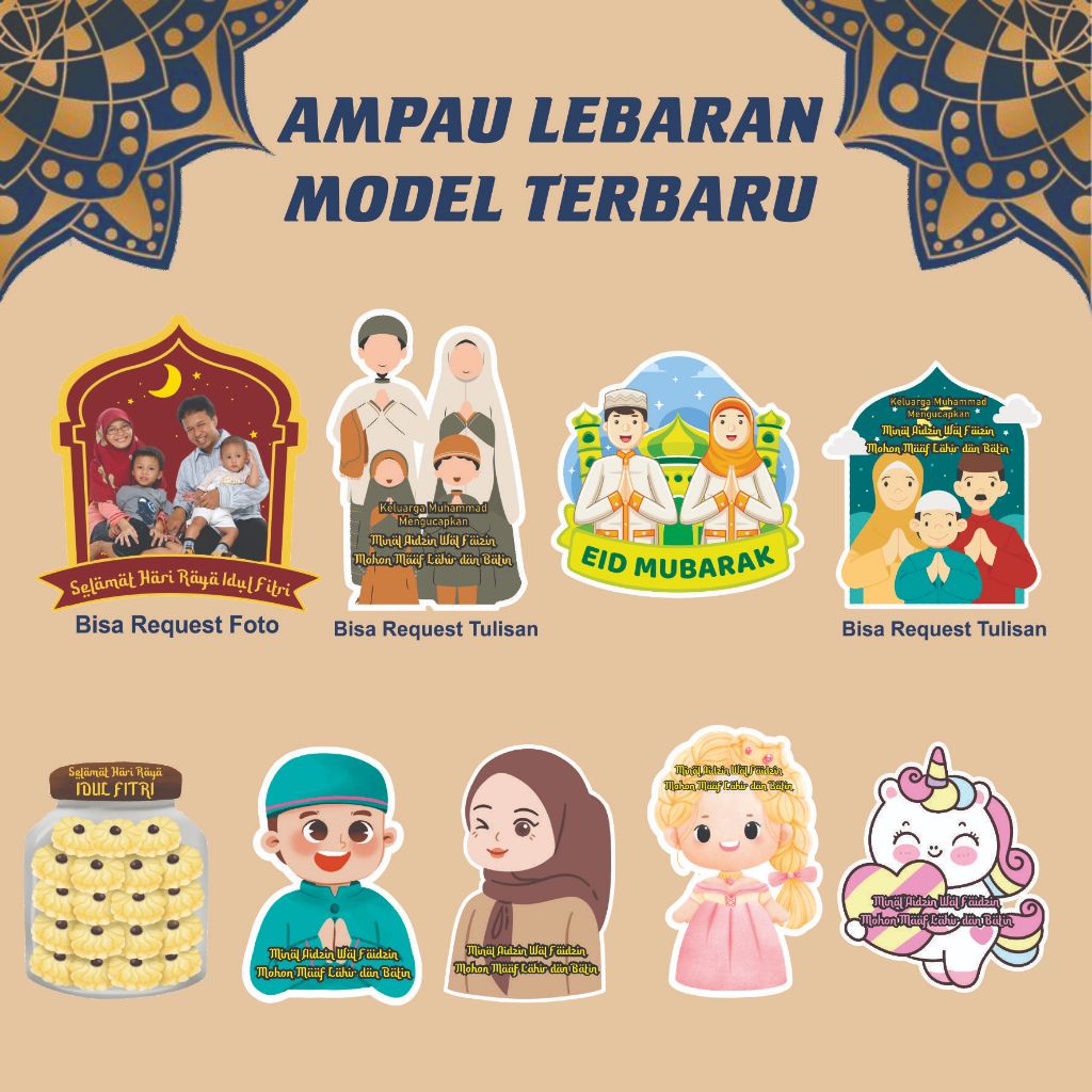 Jual Ampau Lebaran Idul Fitri Karakter D Terbaru Kartun Ampao