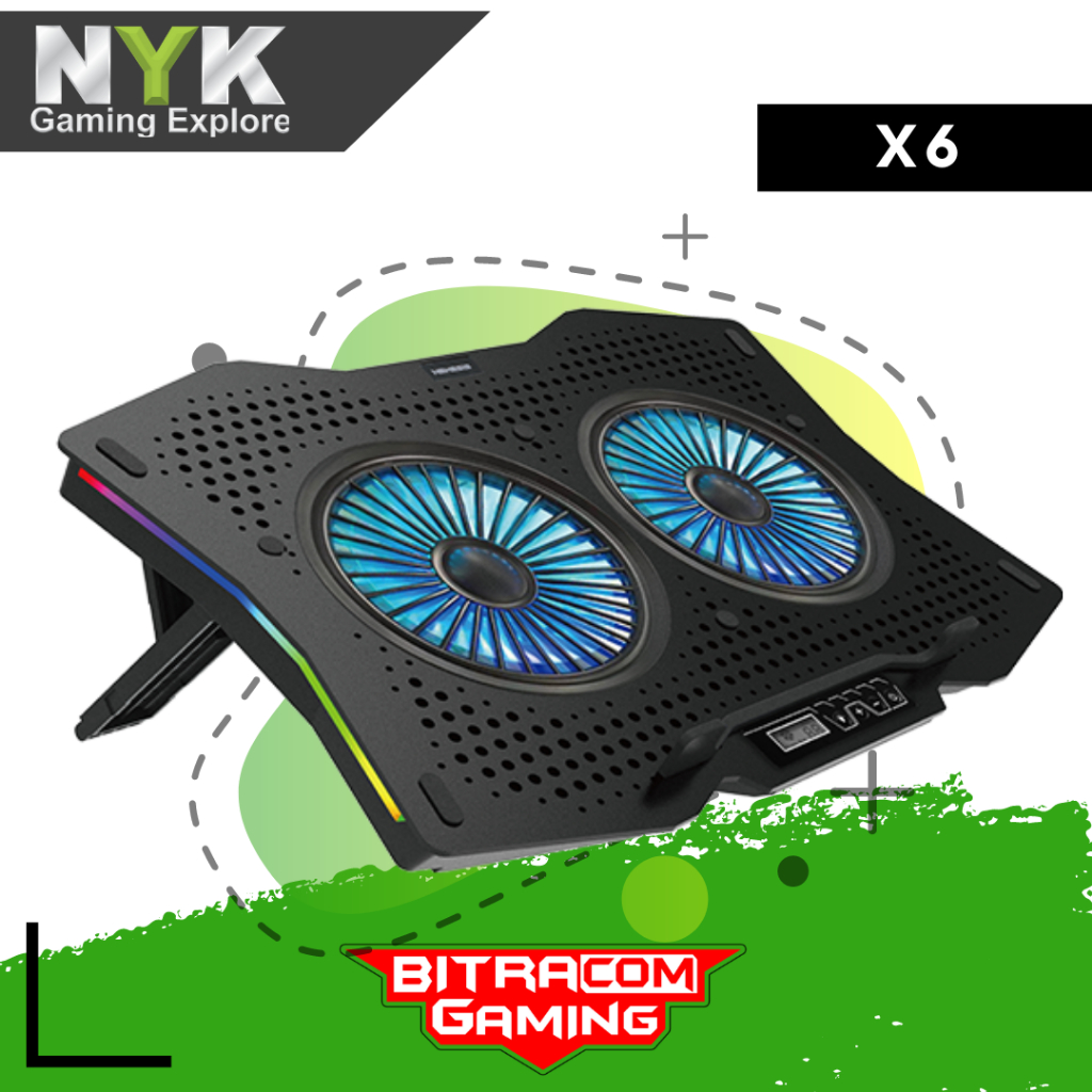 Jual NYK Nemesis X6 Thunderstorm Cooling Pad Cooler Pad RGB Fan