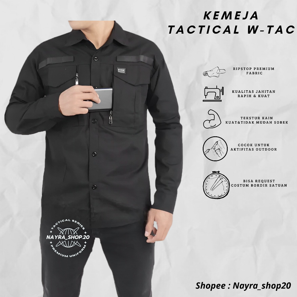 Jual Bisa Cod Kemeja Tactical W TAC Original Bahan American Ripstop