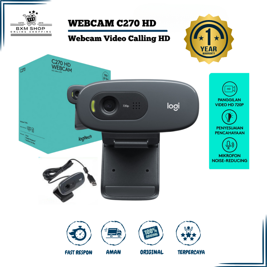 Jual Logitech C Webcam Hd P Untuk Windows Mac Os Chrome Os Mic