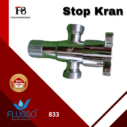 Jual FLUSSO Stop Kran Cabang Shower Stainless 1 2 Inch Double