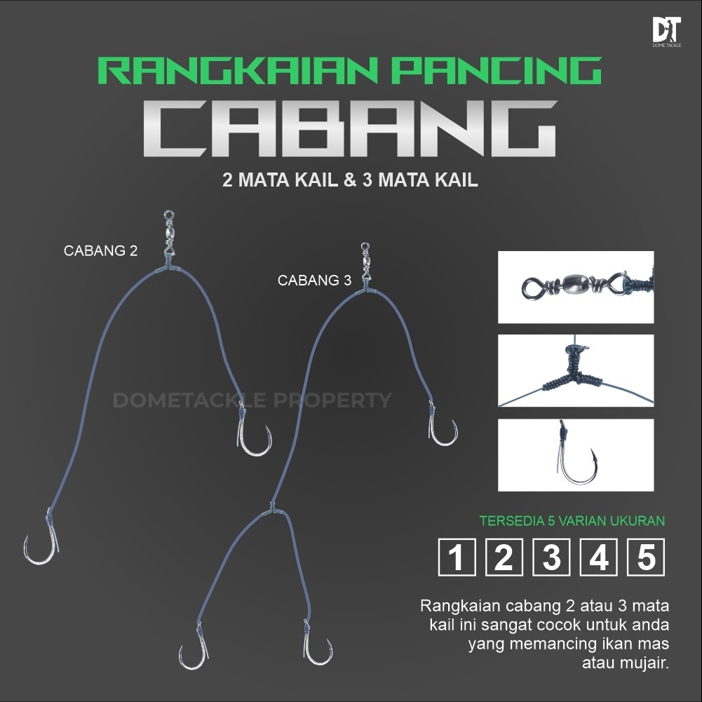 Jual RANGKAIAN KAIL PANCING CABANG 2 CABANG 3 RANGKAIAN JADI IKAN MAS