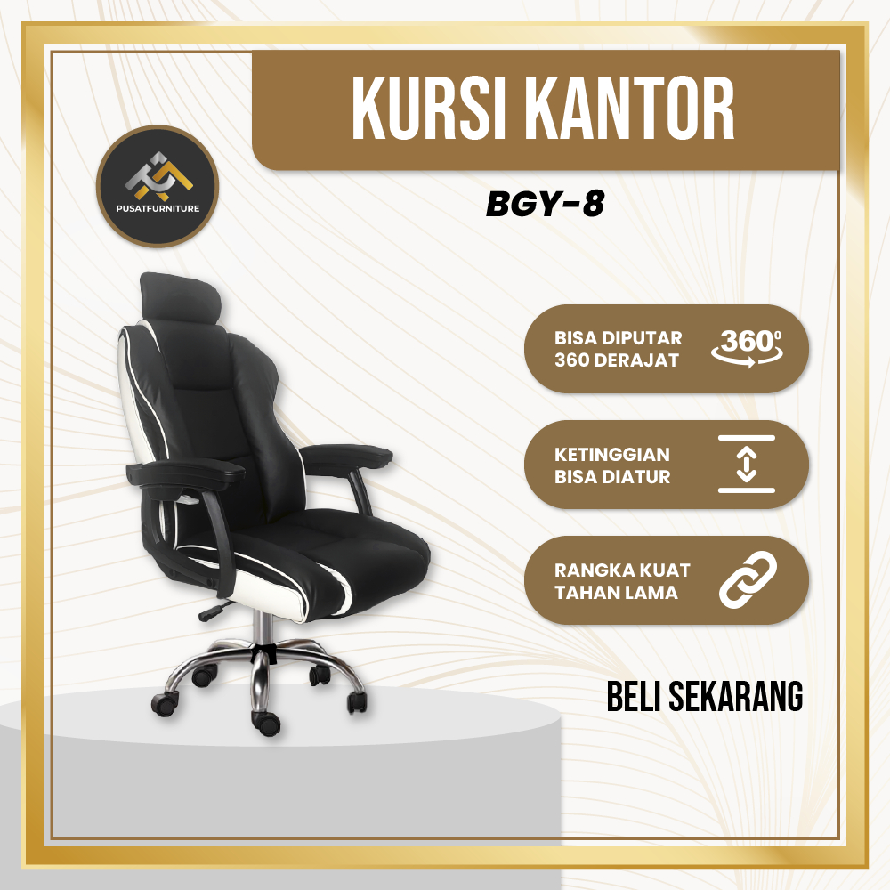 Jual Kursi Kantor Meja Komputer Tinggi Ergonomis Dengan Roda Adjustable