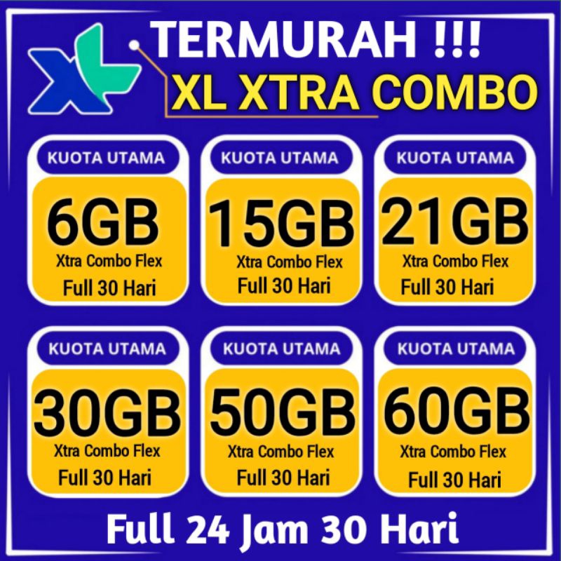 Jual Promo Termurah Kuota Xl Full Utama Xtra Combo Flex Akrab Hari