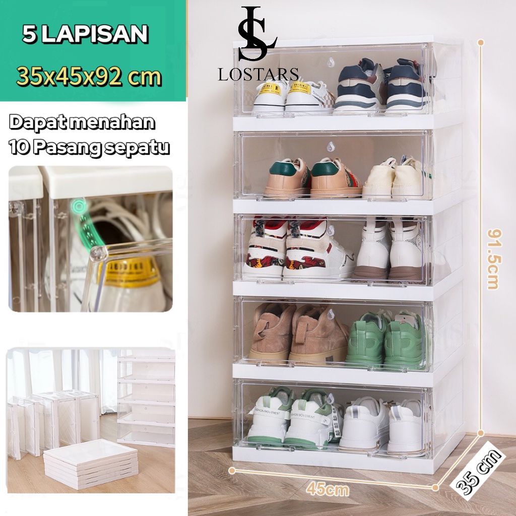 Jual Lostars Tanpa Instalasi Susun Rak Sepatu Susun Bisa Lipat