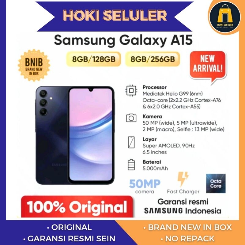 Jual Samsung Galaxy A15 LTE 8 128GB New Garansi Resmi Free 25W Power