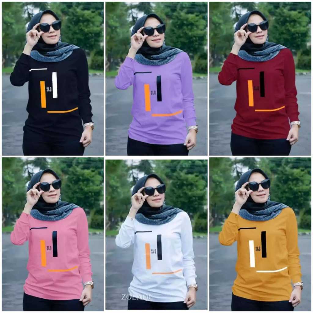 Jual KAOS LENGAN PANJANG ZOLAQU KAOS HIJAB PANJANG M L XL XXL