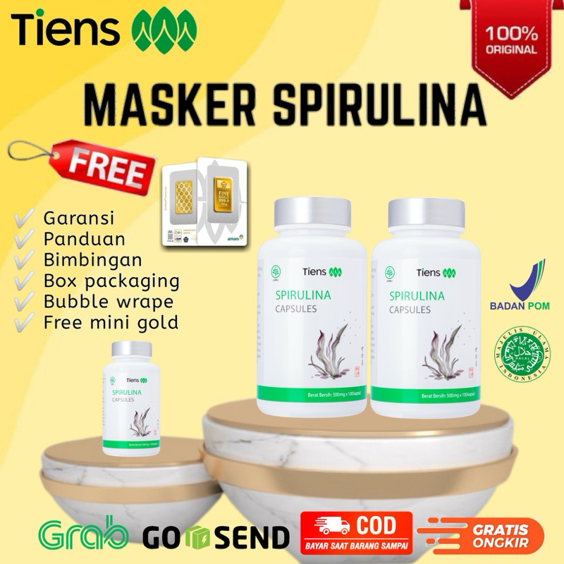 Jual Spirulina Tiens 100 Kapsul Original Masker Wajah Tianshi