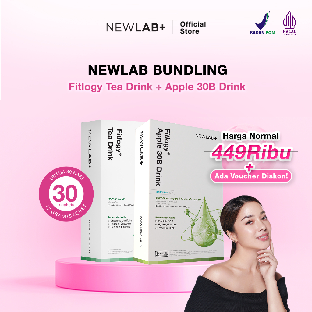 Jual NEWLAB Bundling Fitlogy Tea Drink Fiber 30B Probio Minuman Teh