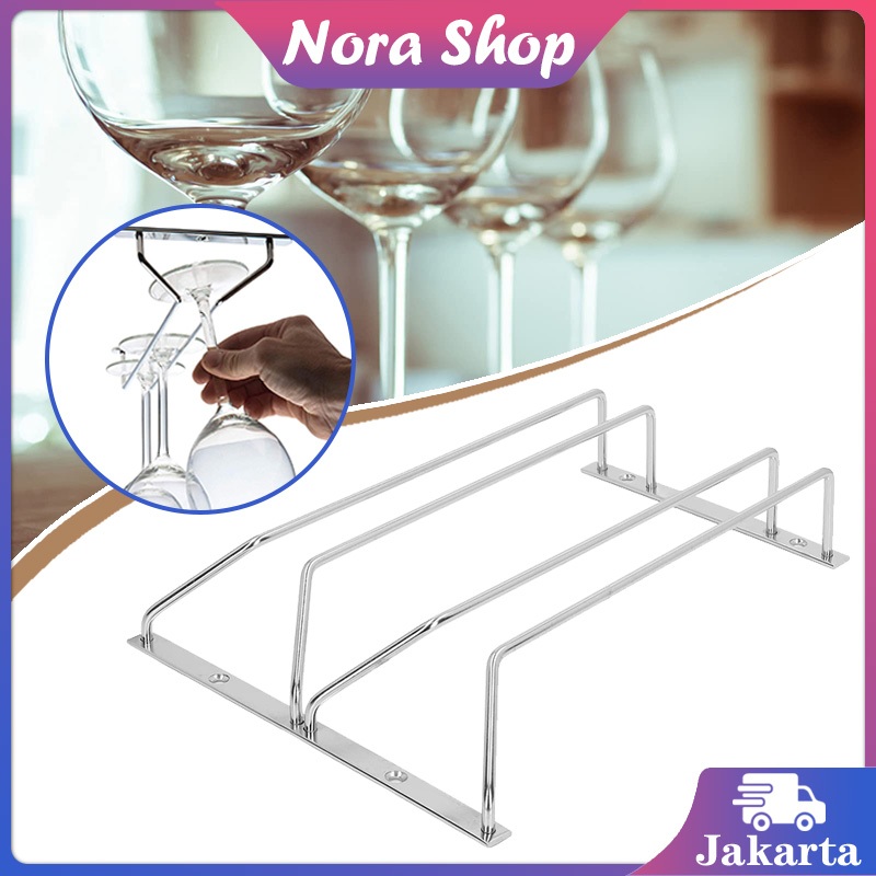 Jual Gantungan Gelas Wine Mini Bar 2 Baris Wine Glass Holder Rak Gelas