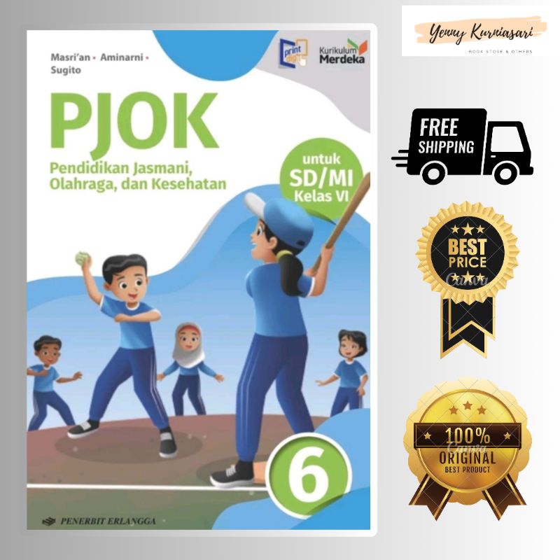 Jual Buku Pelajaran PJOK Erlangga Kurikulum Merdeka SD MI Kelas 1 2