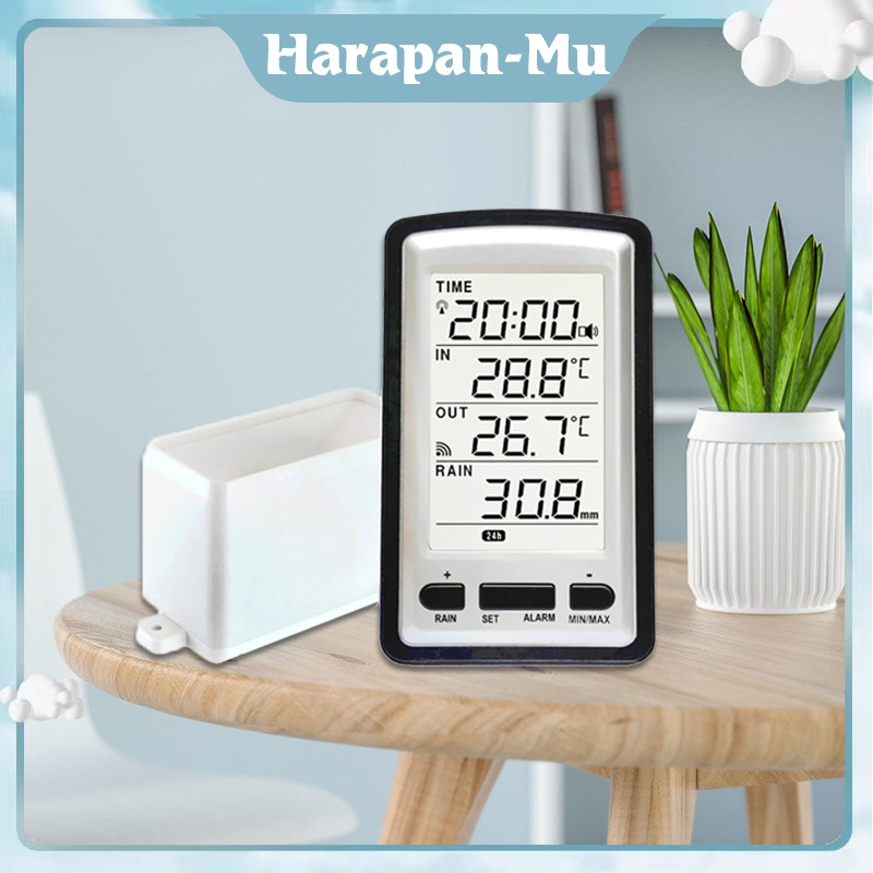 Jual Rain Gauge Wireless With Temperature Monitor Alat Pengukur Curah