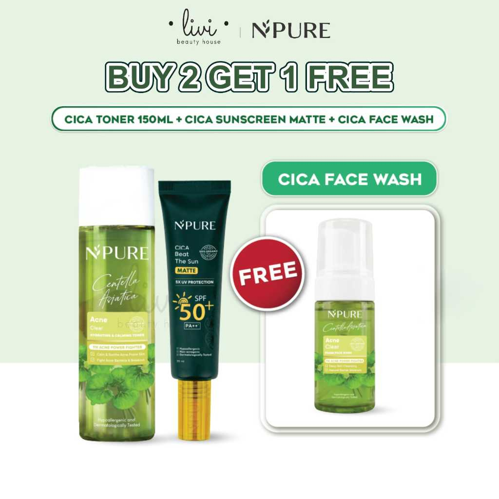 Jual LIVI Npure Acne Protection Bundling BUY 2 GET 1 FREE CICA