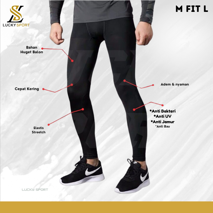 Jual Celana Legging Celana Baselayer Panjang Training Pria Futsal Gym