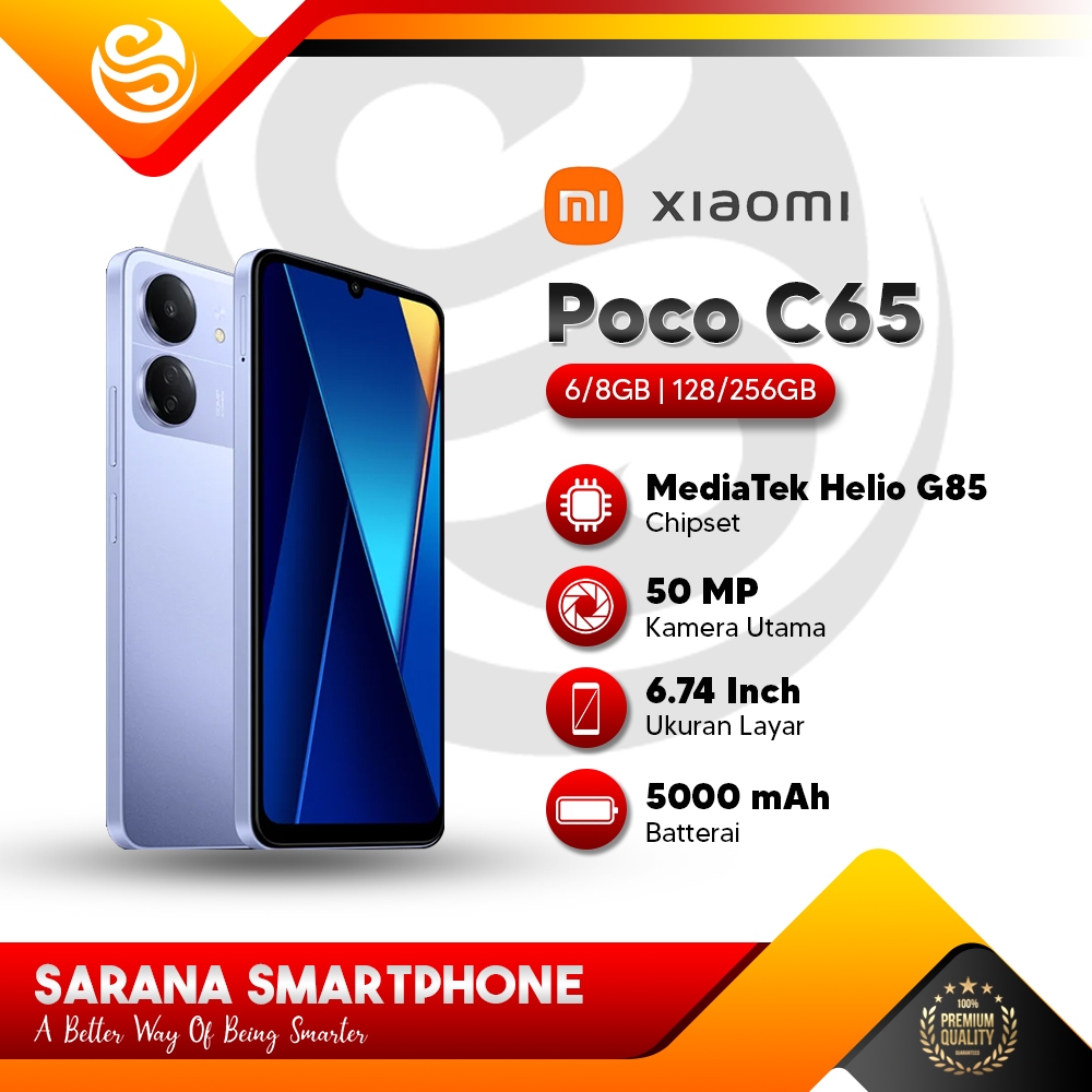 Jual Xiaomi Poco C65 Extended RAM 16 GB Prosesor Helio G85 90Hz 50 MP