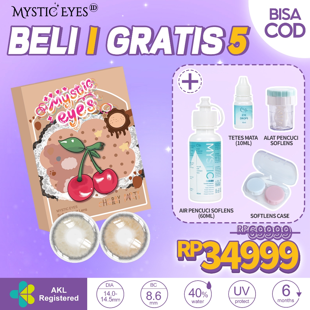 Jual Cod Mysticeyes Item Paket Kombinasi Softlens Normal Mm