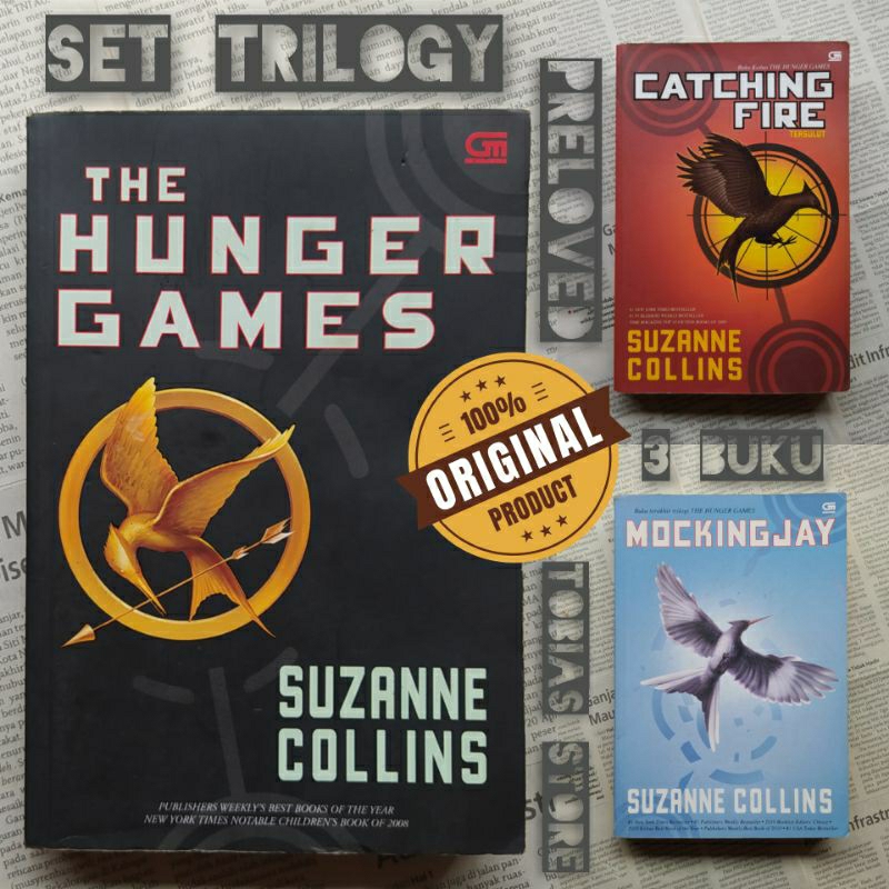 Jual NOVEL SET THE HUNGER GAMES TRILOGI ORI PRELOVED 3 BUKU GRAMEDIA