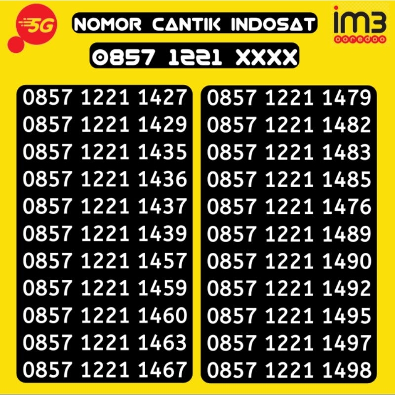 Jual KARTU PERDANA NOMOR CANTIK INDOSAT IM3 OOREDOO 4G LTE KWARTET 555