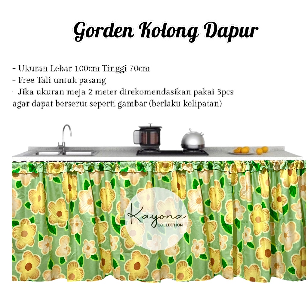 Jual Gorden Kolong Dapur Minimalis Uk X Cm Free Tali Gorden