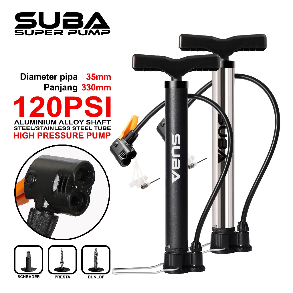 Jual Pompa Sepeda Suba Super Pump Psi Bicycle Mini Pump Presta