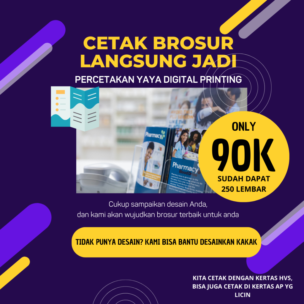 Jual CETAK BROSUR HVS DAPAT 250 LEMBAR A5 WARNA Shopee Indonesia