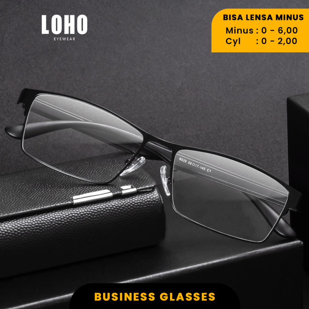 Jual Loho Kacamata Rimless Minus Titanium Photocromic Bluecromic