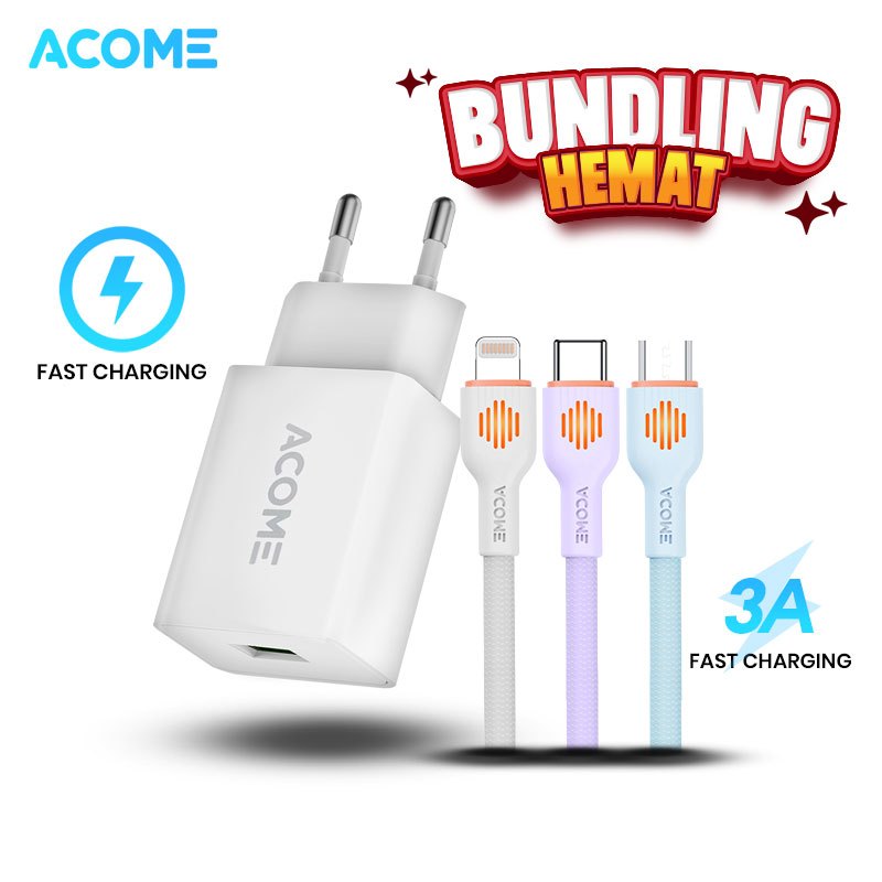 Jual Acome Special Bundling Charger Ac Single Port Usb Fast Charging