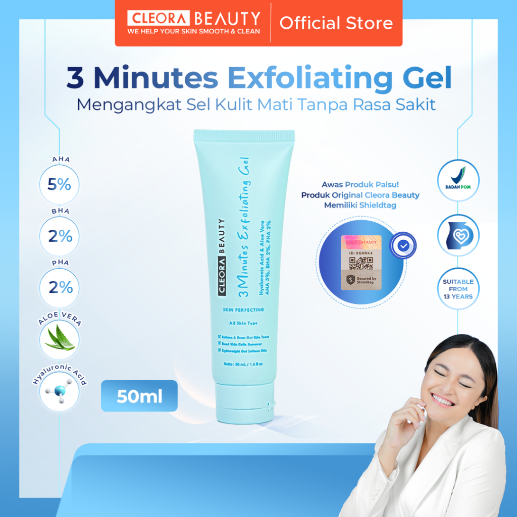 Jual Cleora Beauty Minutes Exfoliating Gel Peeling Wajah Scrub