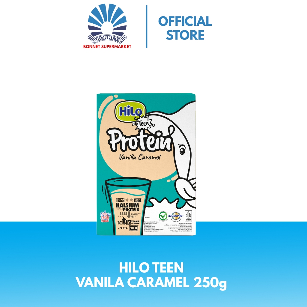 Jual HiLo Teen Vanilla Caramel 250g Susu Tinggi Kalsium Lebih Rendah