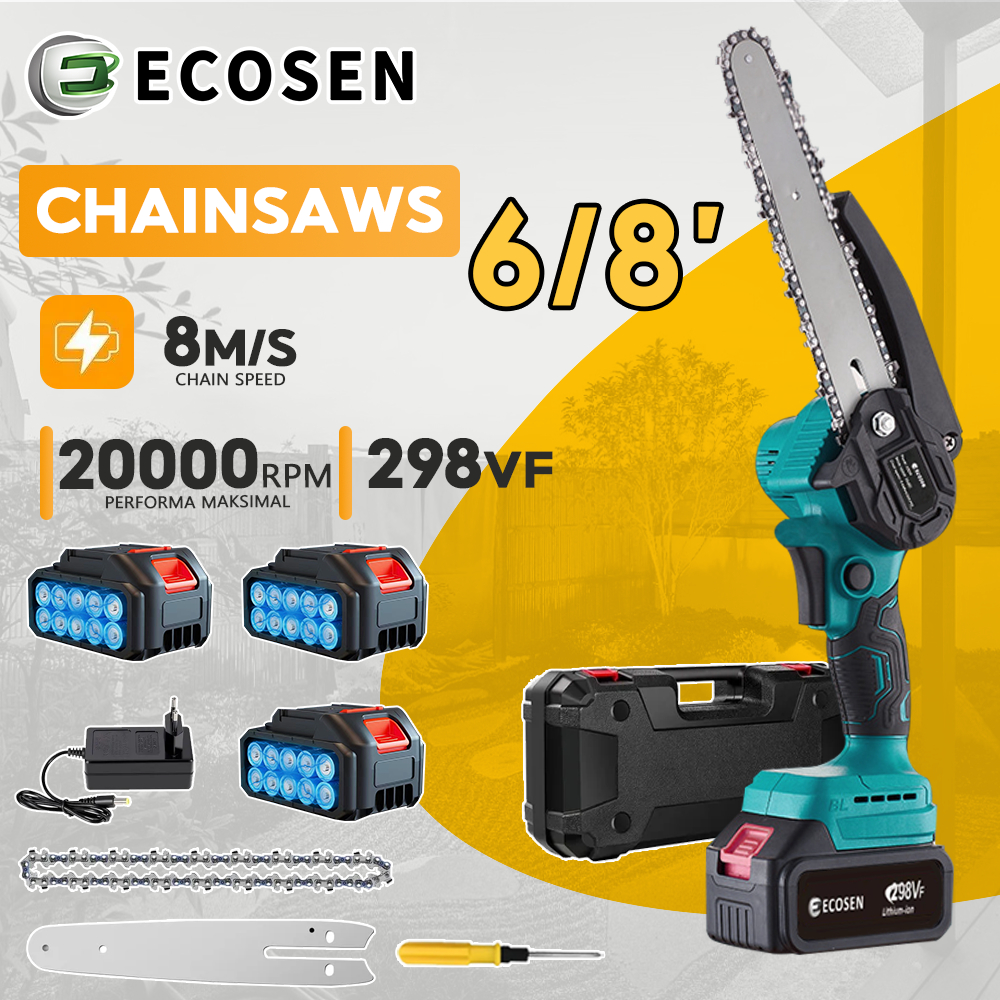 Jual ECOSEN 6 8 Mini Chainsaw 6 Inch Cordless Chainsaw Gergaji Listrik