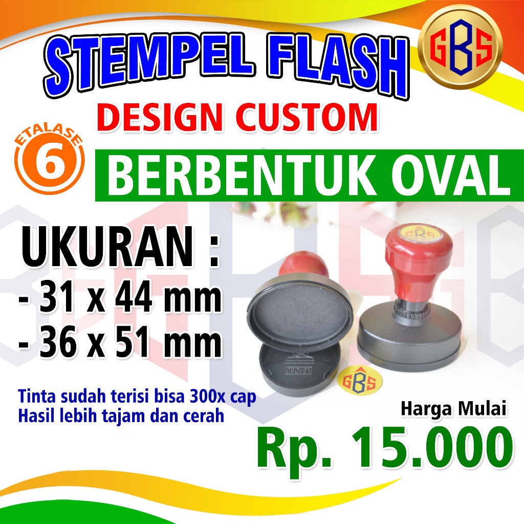 Jual STEMPEL OVAL Stempel Otomatis Stempel Warna Oval 35 X 51 Mm