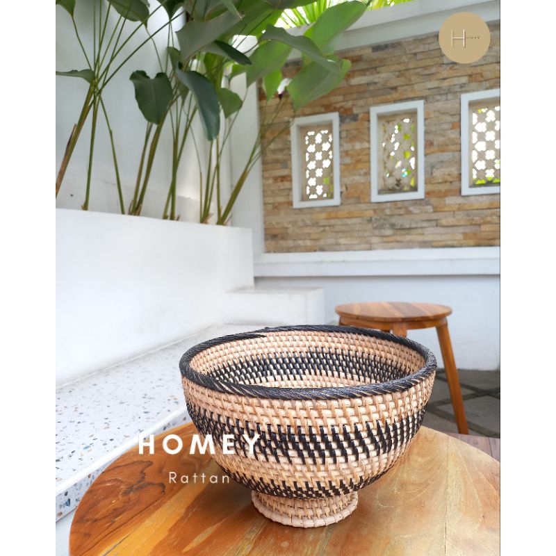 Jual Homey Rattan ELIZA FRUIT BASKET Mangkok Rotan Keranjang Buah