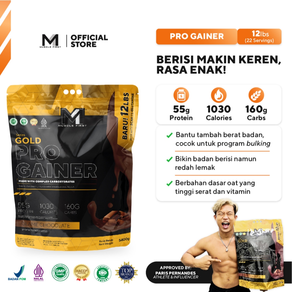 Jual MUSCLE FIRST Pro Gainer 12lbs 5400gr Mass Gainer Penambah Berat