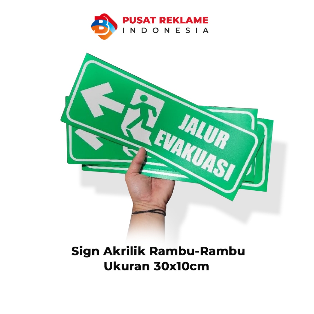 Jual Sign Rambu Akrilik Jalur Evakuasi Ukuran 30x10cm Shopee Indonesia