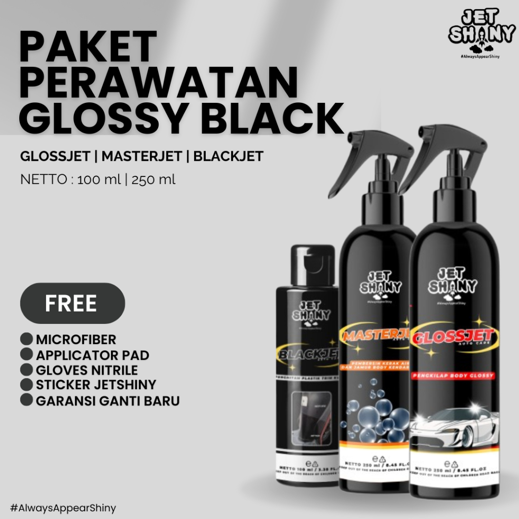 Jual JetShiny Paket Perawatan Glossy Black Pengkilap Penghitam Trim