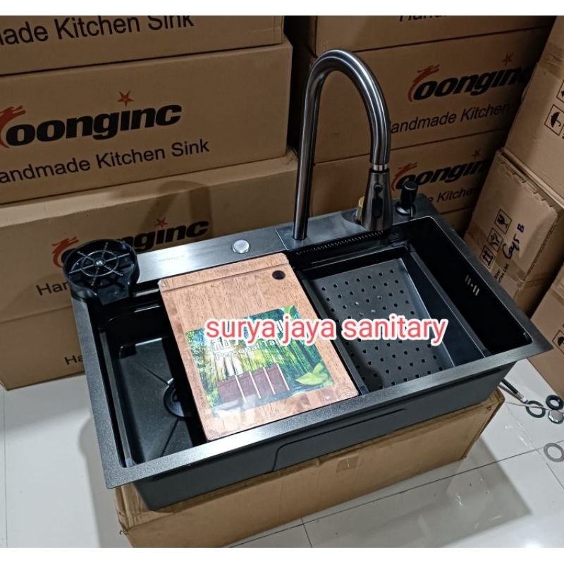 Jual Paket Lengkap Kitchen Sink LUXURY 7545 Hitam Kitchen Sink 7545