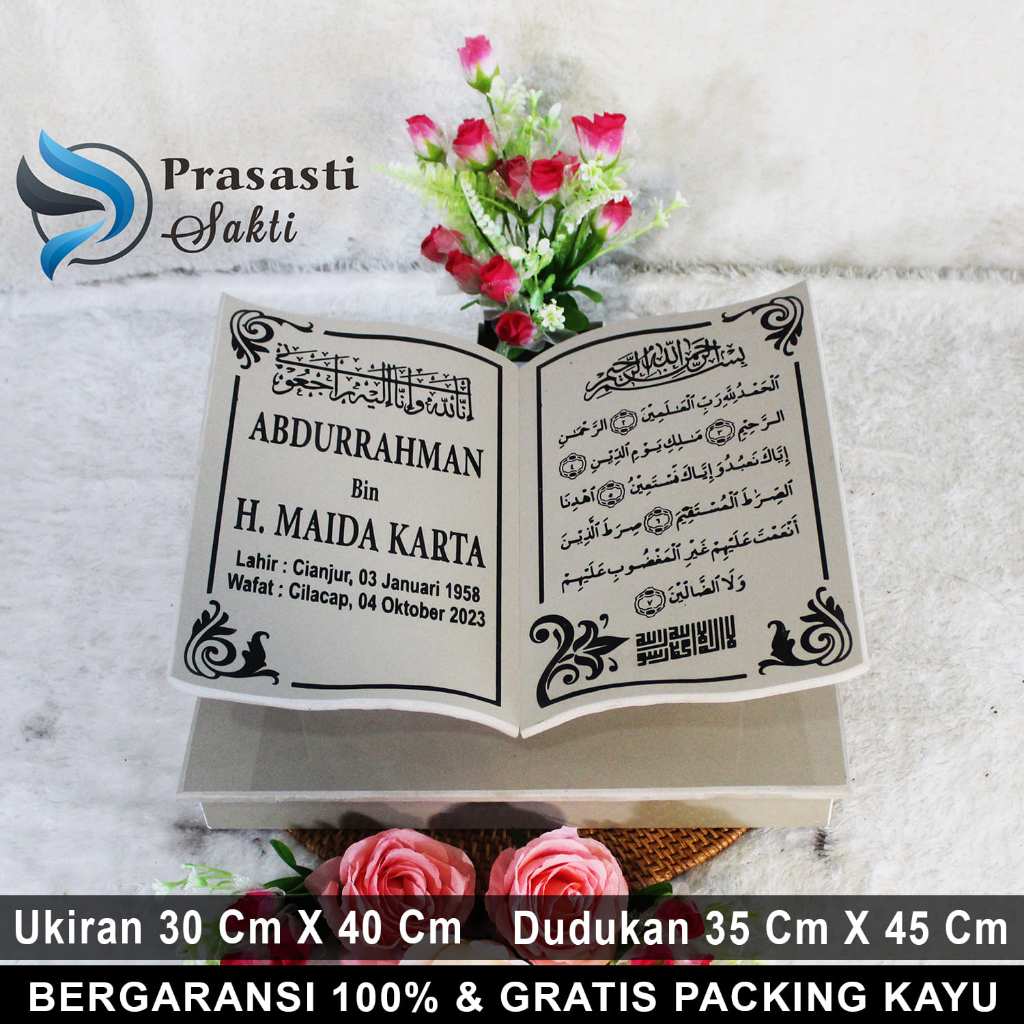 Jual Batu Nisan Granit Makam Full Set Bentuk Model Buku Kijing Maesan