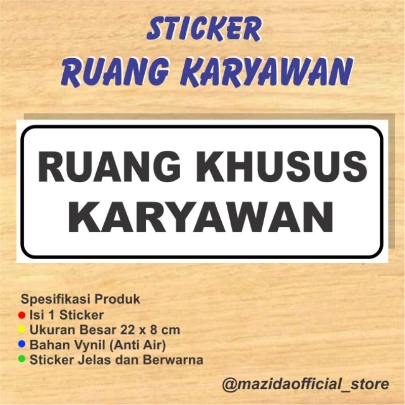 Jual Sticker Ruang Khusus Karyawan Selain Dilarang Masuk Shopee Indonesia