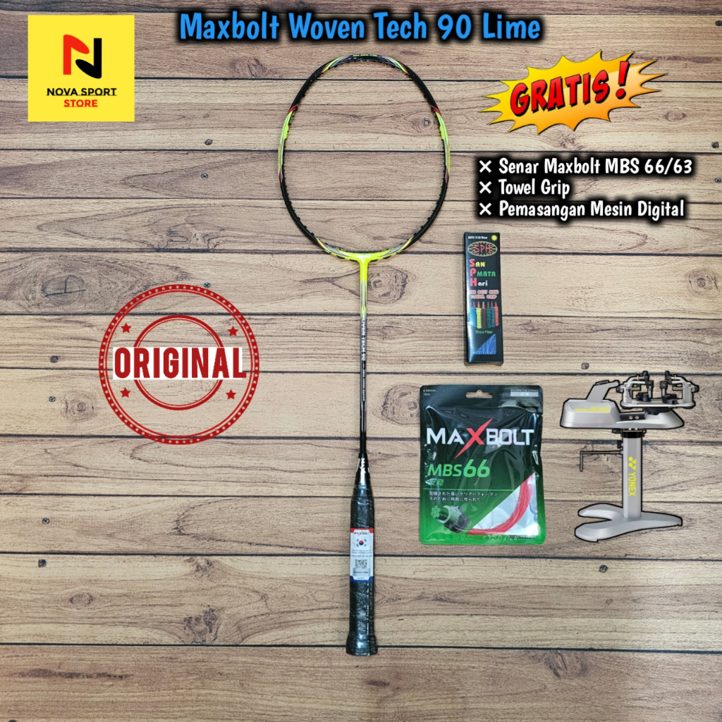 Jual Raket Badminton Maxbolt Woven Tech Lime Shopee Indonesia