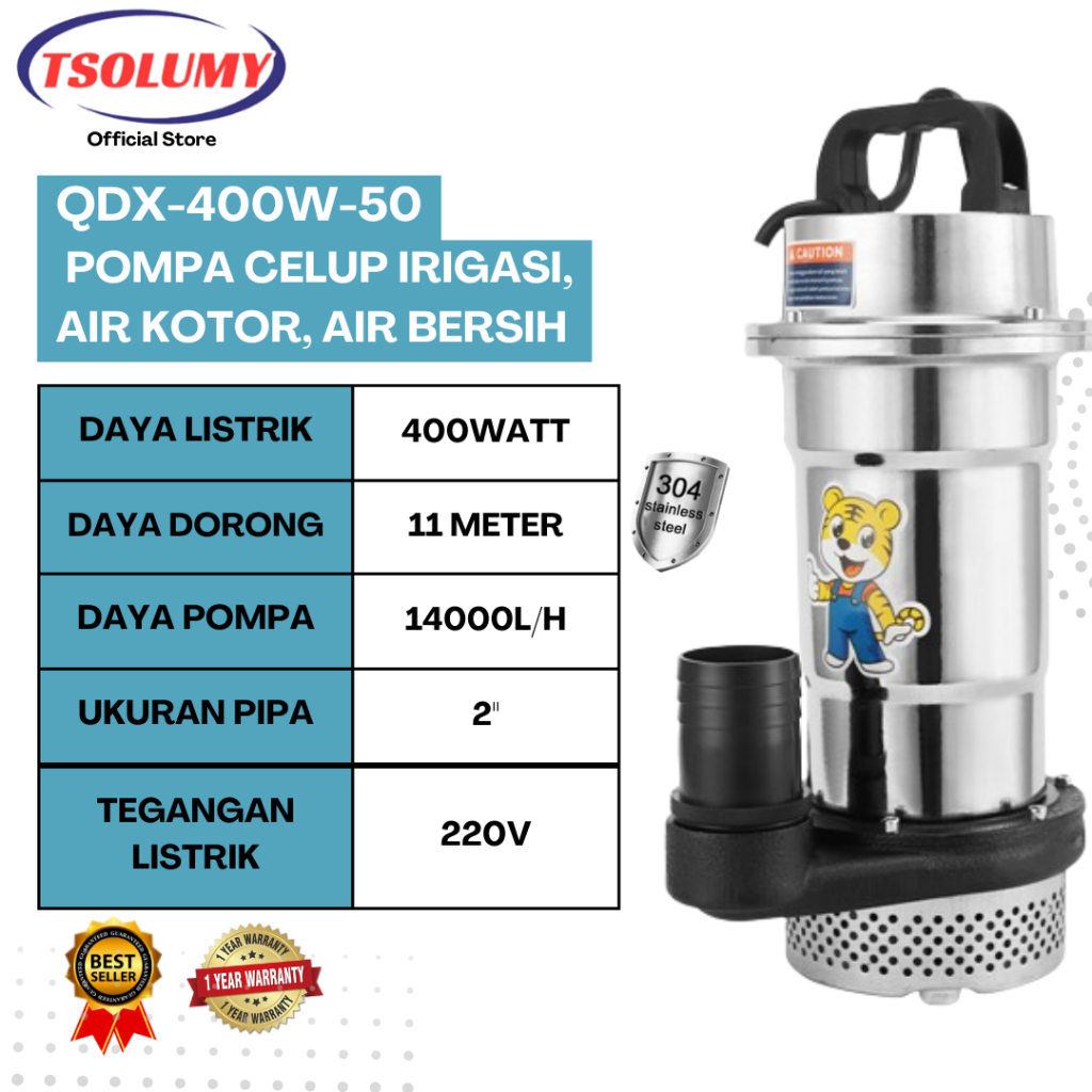 Jual Pompa Celup Air Kotor 400W Sewage Pump 2inch Mesin Pompa Air Murah