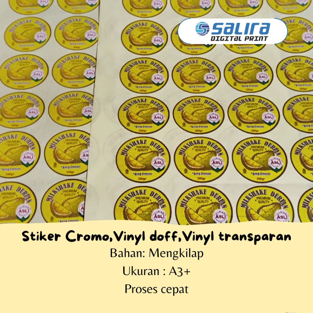 Jual Print A3 STIKER CROMO CETAK A3 STIKER KEMASAN LABEL MAKANAN