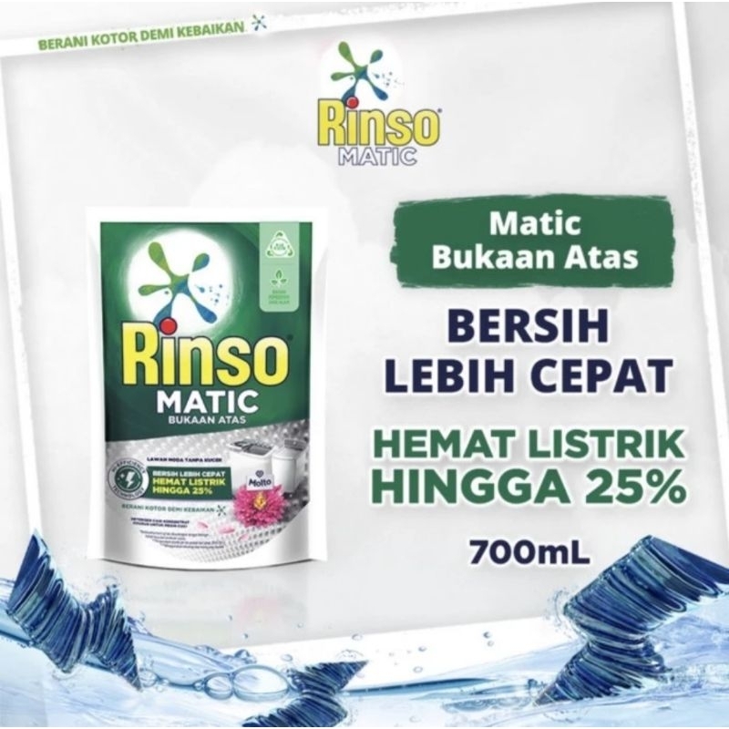 Jual Rinso Matic Detergen Cair Bukaan Atas 700ml Shopee Indonesia