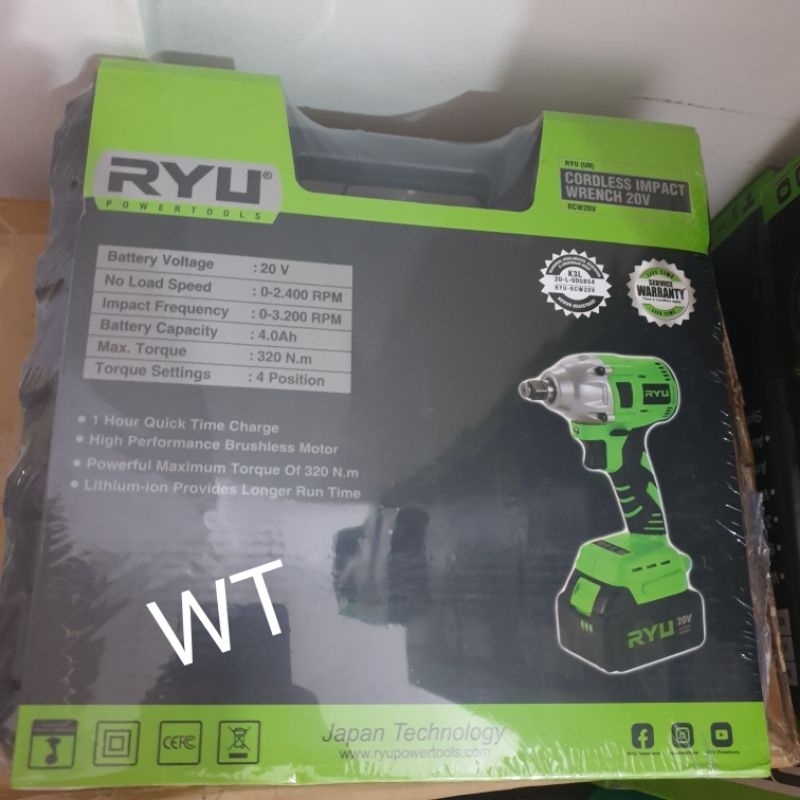 Jual RYU RCW 20V Cordless Impact Wrench Mesin Cordless Buka Pasang Baut