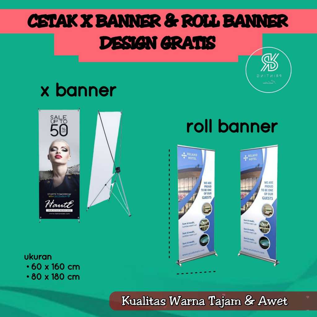 Jual Cetak X Banner Tiang Roll Banner Standing Banner Shopee Indonesia