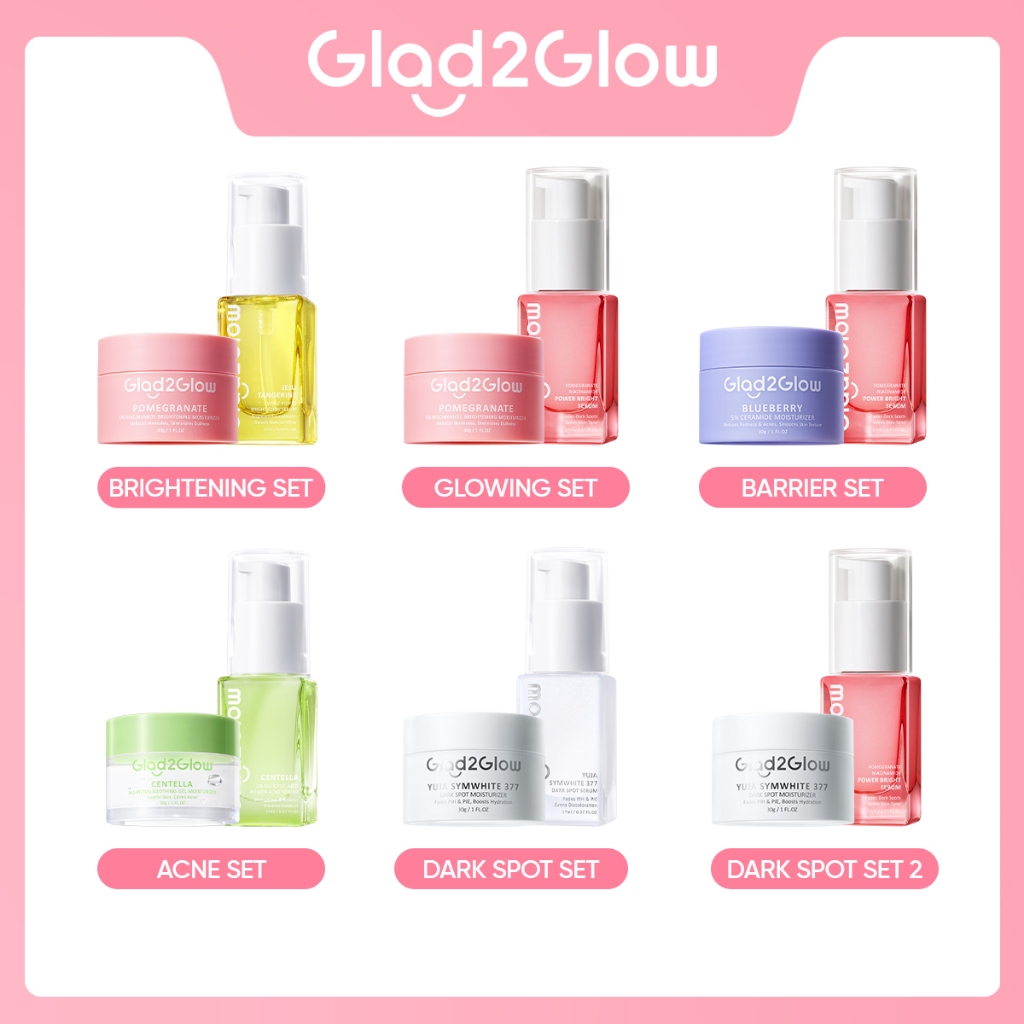 Jual Glad Glow Pcs Skincare Paket Moisturizer Serum Brightening